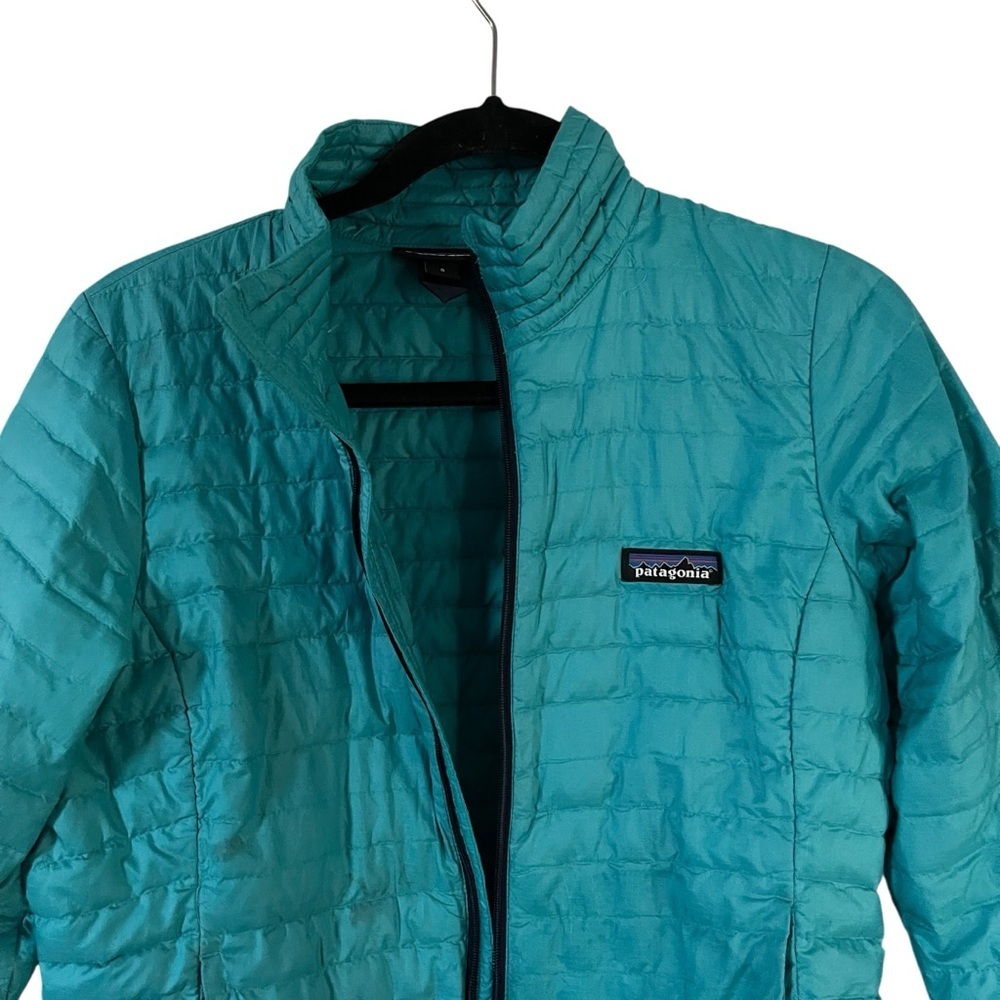 Patagonia Teal Puffer Jacket Lightweight Quilted Insulation Women Size S - Picture 4 of 7